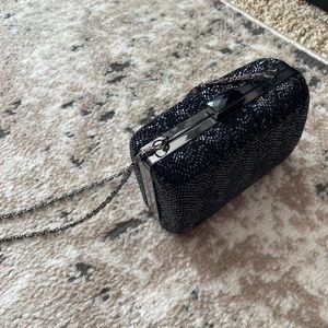 Mini Black Beaded Kate Landry Clutch